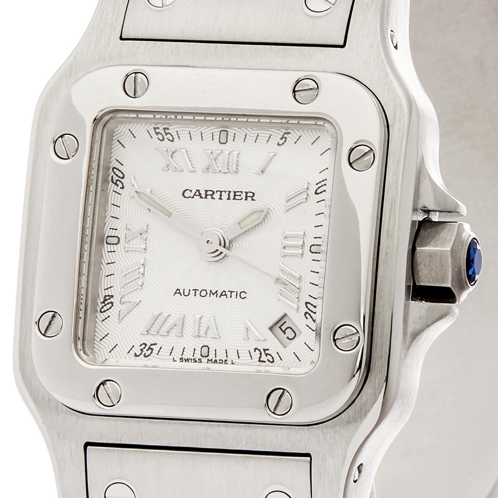 2000s Cartier Santos Galbee Stainless Steel 2423 Wristwatch 2
