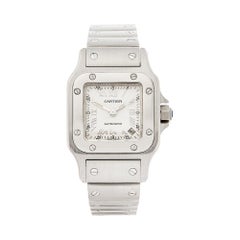 2000s Cartier Santos Galbee Stainless Steel 2423 Wristwatch