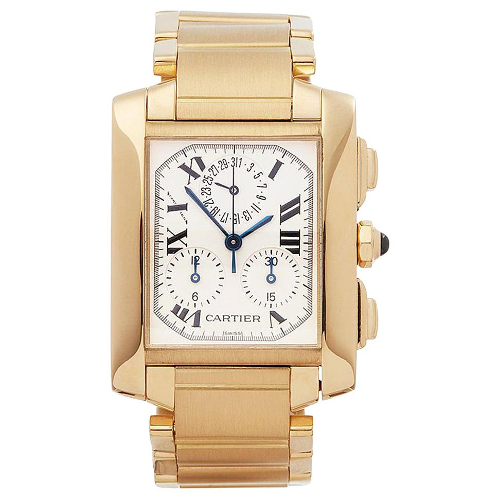 2000s Cartier Tank Francaise Chronoflex Steel and Gold W50005R2 Wristwatch