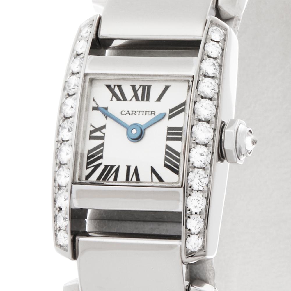 Contemporary 2000s Cartier Tankissime White Gold 2831 Wristwatch
 *
 *Complete with: Presentation Pouch dated 2000s
 *Case Size: 16mm
 *Strap: 18K White Gold
 *Age: 2000's
 *Strap length: Adjustable up to 15cm. Please note we can order spare links