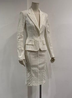 2000s Cavalli pleated blazer and skirt set