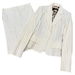 2000s Cavalli pleated blazer and skirt set