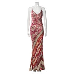 2000er Jahre Cavalli Seiden-Slip-Kleid