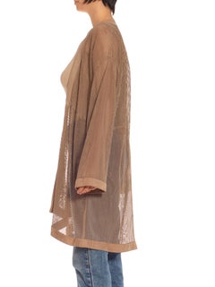 2000S CELINE Beige Suede Cardigan