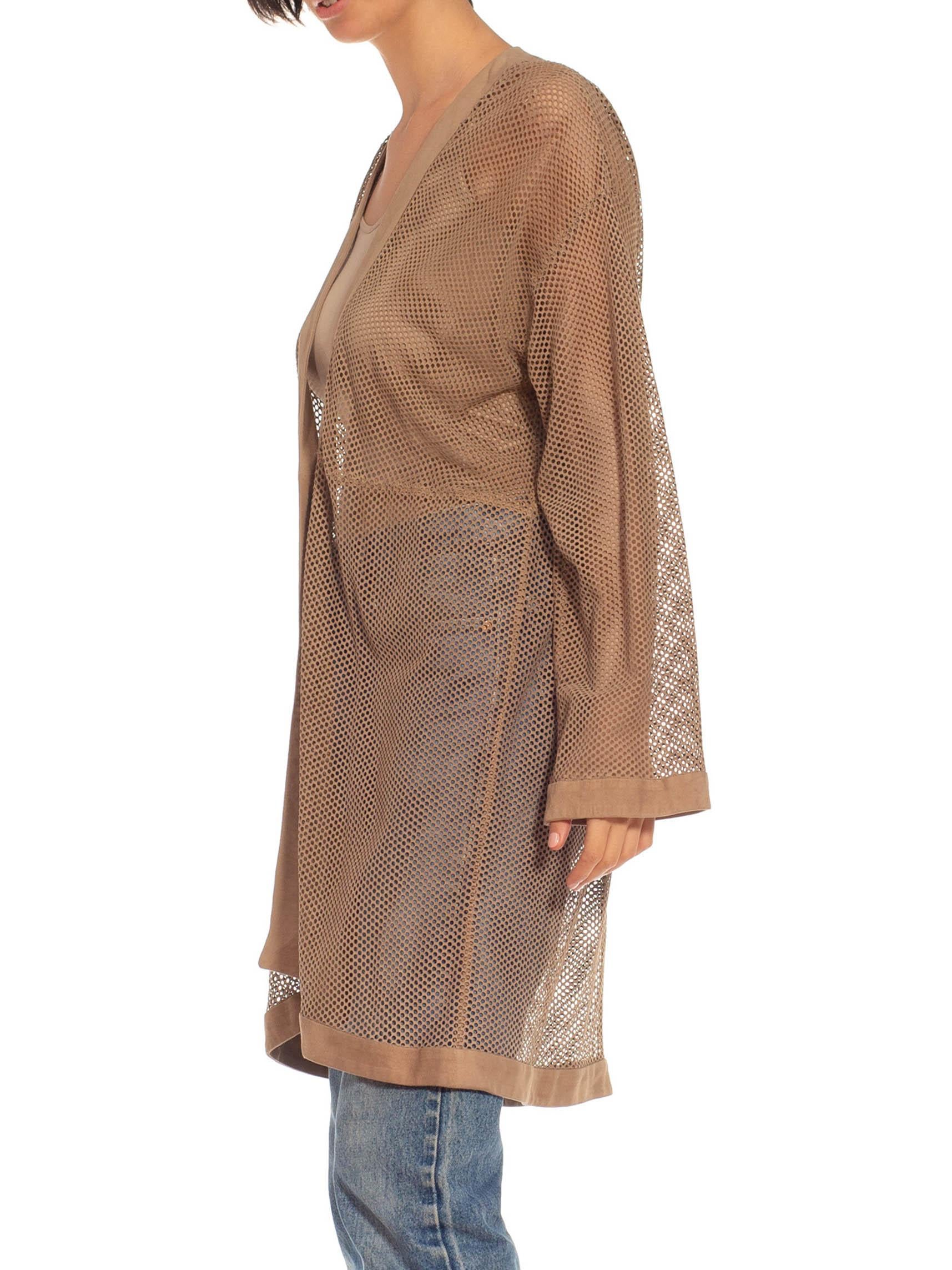 2000S CELINE Beige Suede Cardigan 3