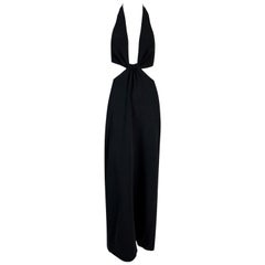 S/S 2004 Celine by Michael Kors Long Black Cut-Out Plunging Dress 40