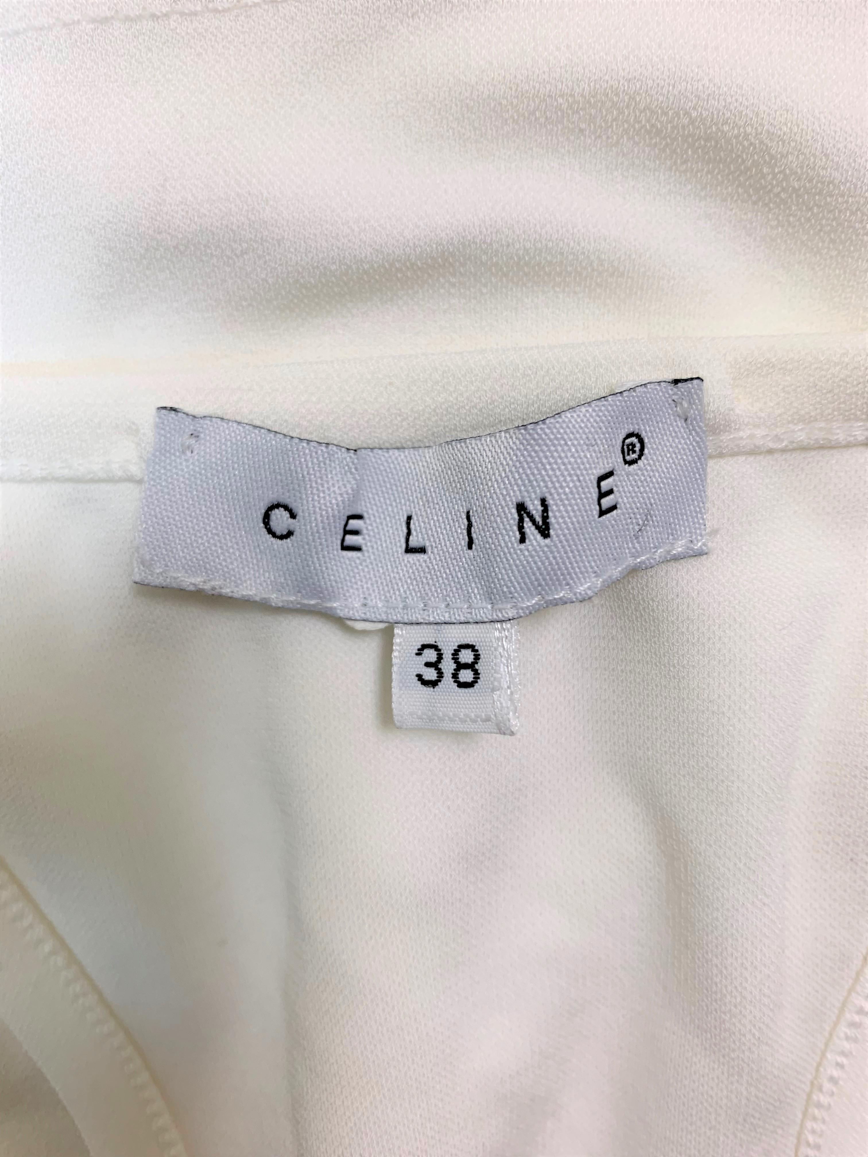 Gray 2000's Celine by Michael Kors Semi-Sheer White Slinky Rayon Crop Top
