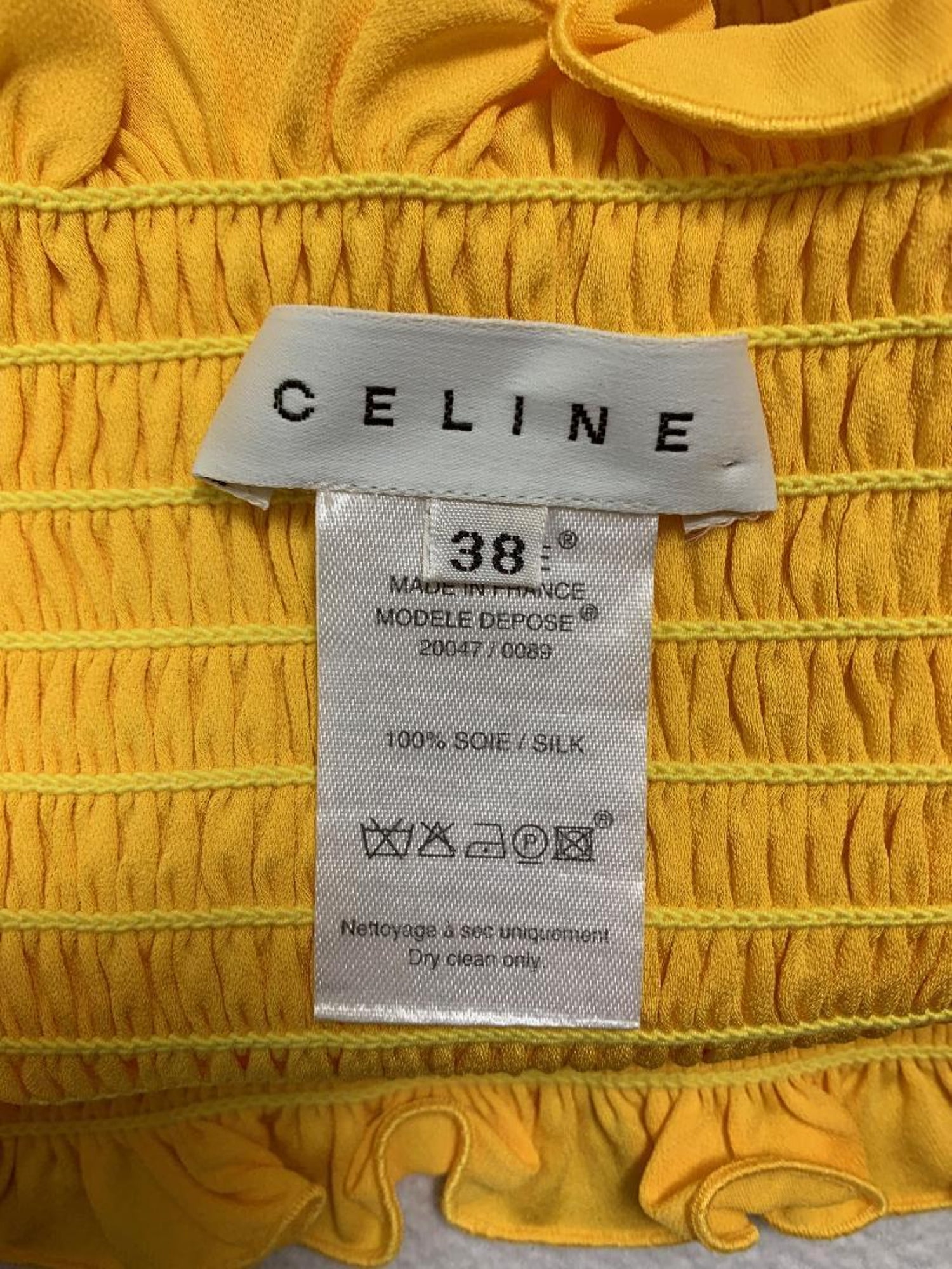 2000's Celine by Michael Kors Yellow Silk Ruched Strapless Tube Top at  1stDibs