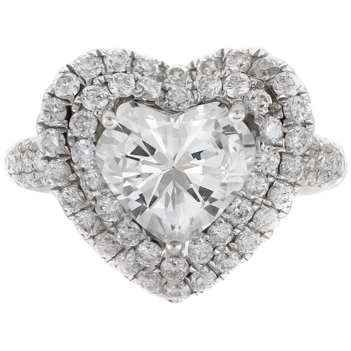 2.90 Carat Heart Shaped Diamond Ring For Sale