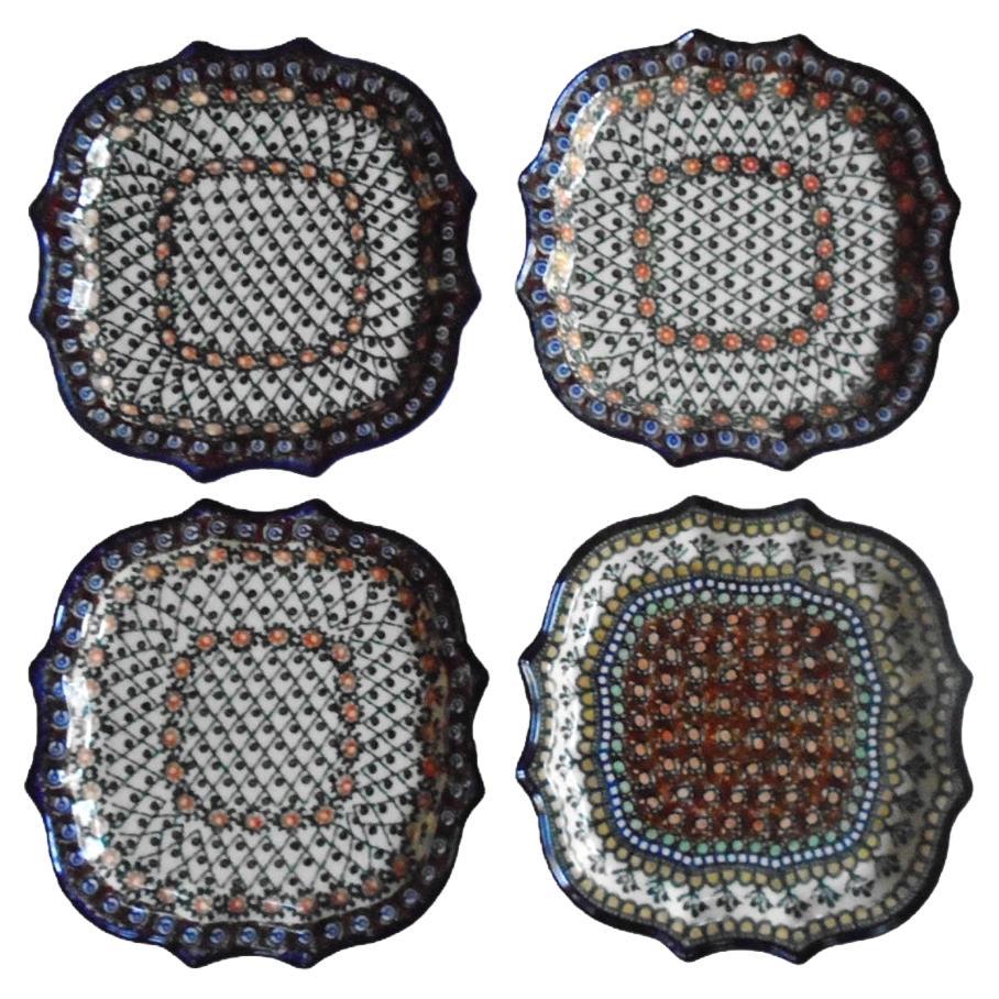 2000's Ceramika Artystyczna Ceramic Decorative Dinner Plates - Set of 4 en vente