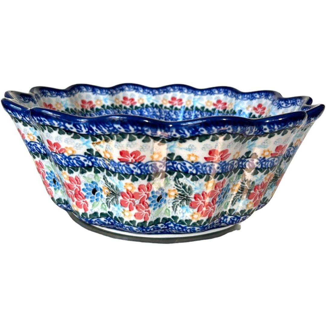 Polish 2000’s Ceramika Artystyczna Fluted Serving Bowl For Sale