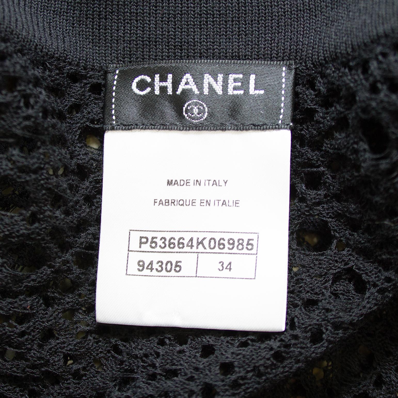 2000s Chanel Black Crochet Open Cardigan For Sale 2