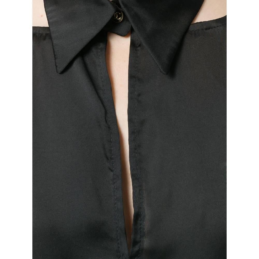 Women's 2000s Chanel Black Cut-Out Shirt