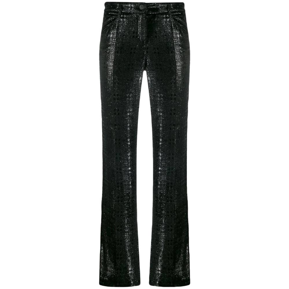 2000s Chanel Black Lurex Trousers