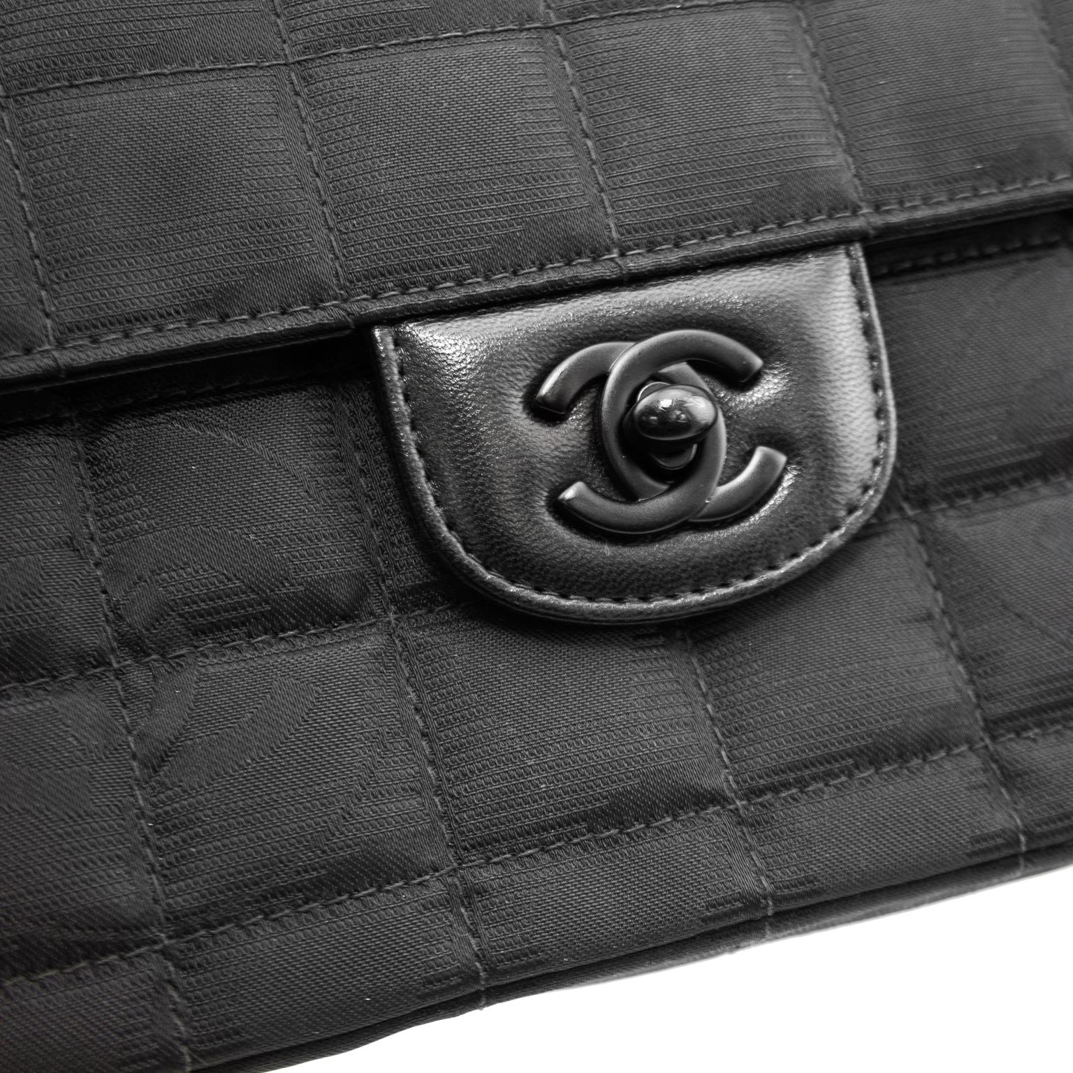 Women's 2000s Chanel Black Nylon Travel East West Bag