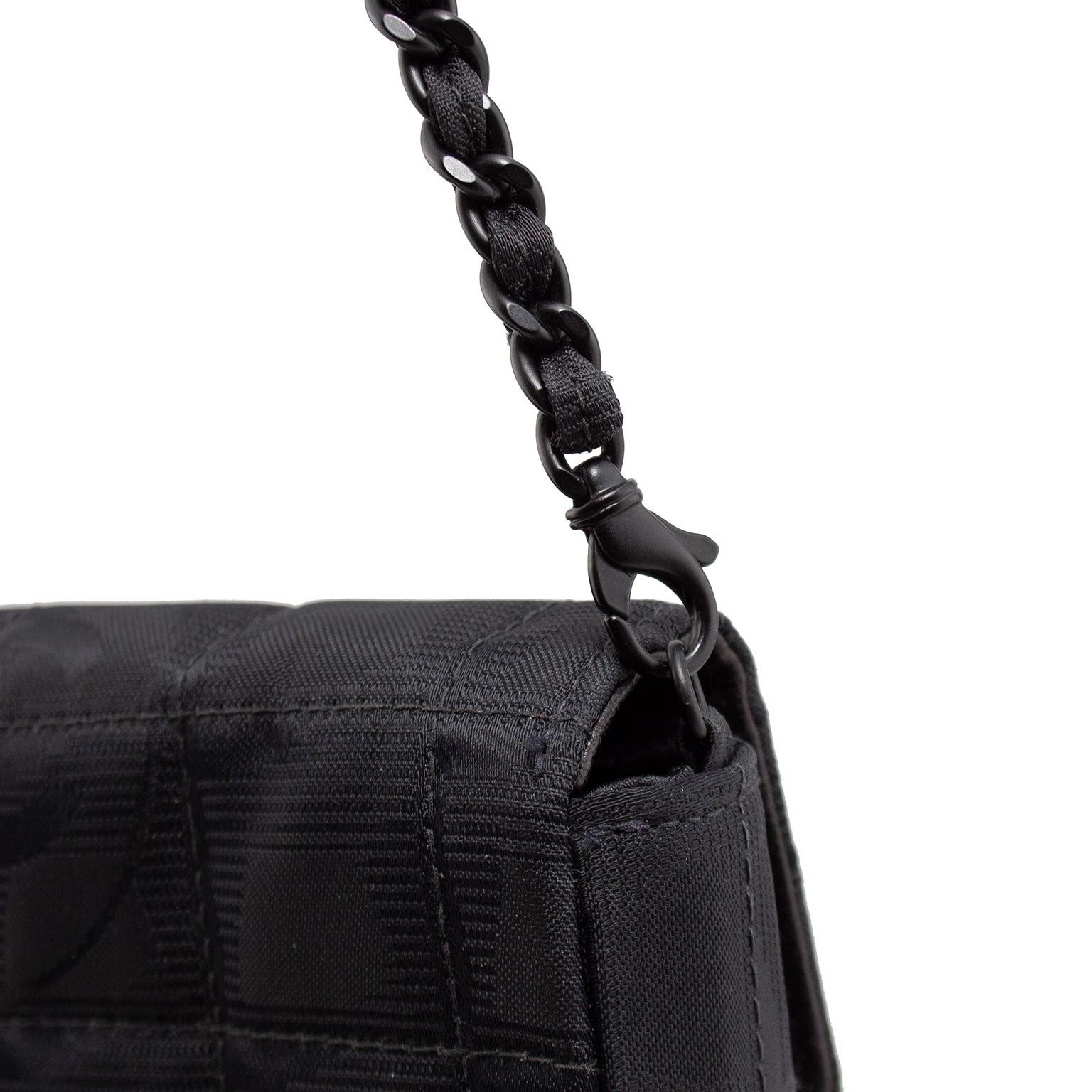 2000s Chanel Black Nylon Travel East West Bag 1