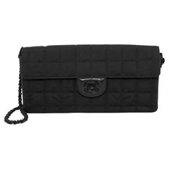 2000s Chanel Black Nylon Travel East West Bag