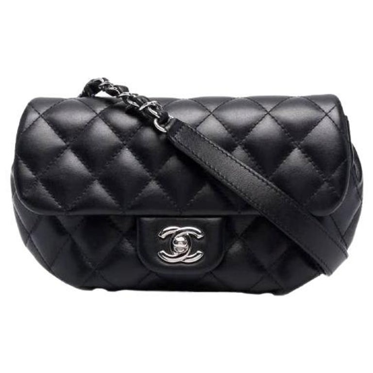 2000s Chanel black quilted leather small shoulder bag at 1stDibs