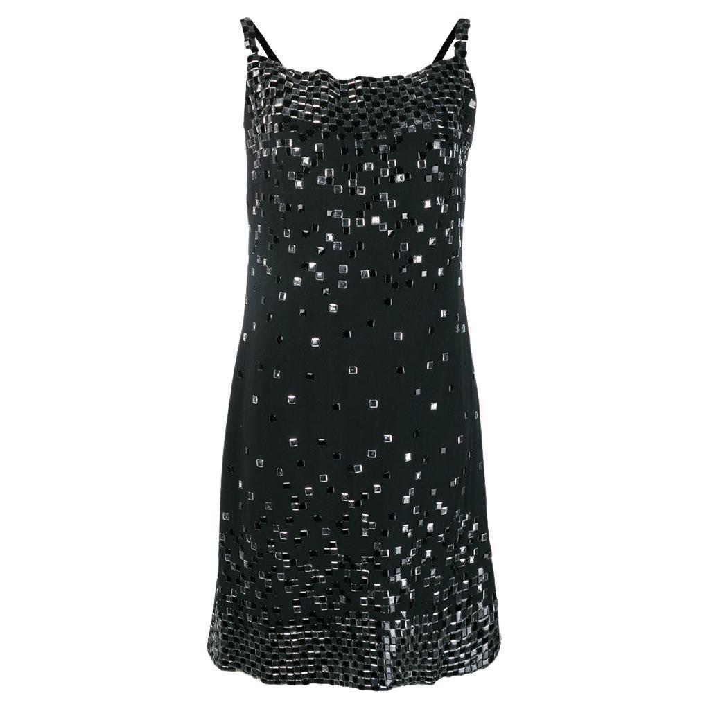 2000s Chanel Black Sequin Dress