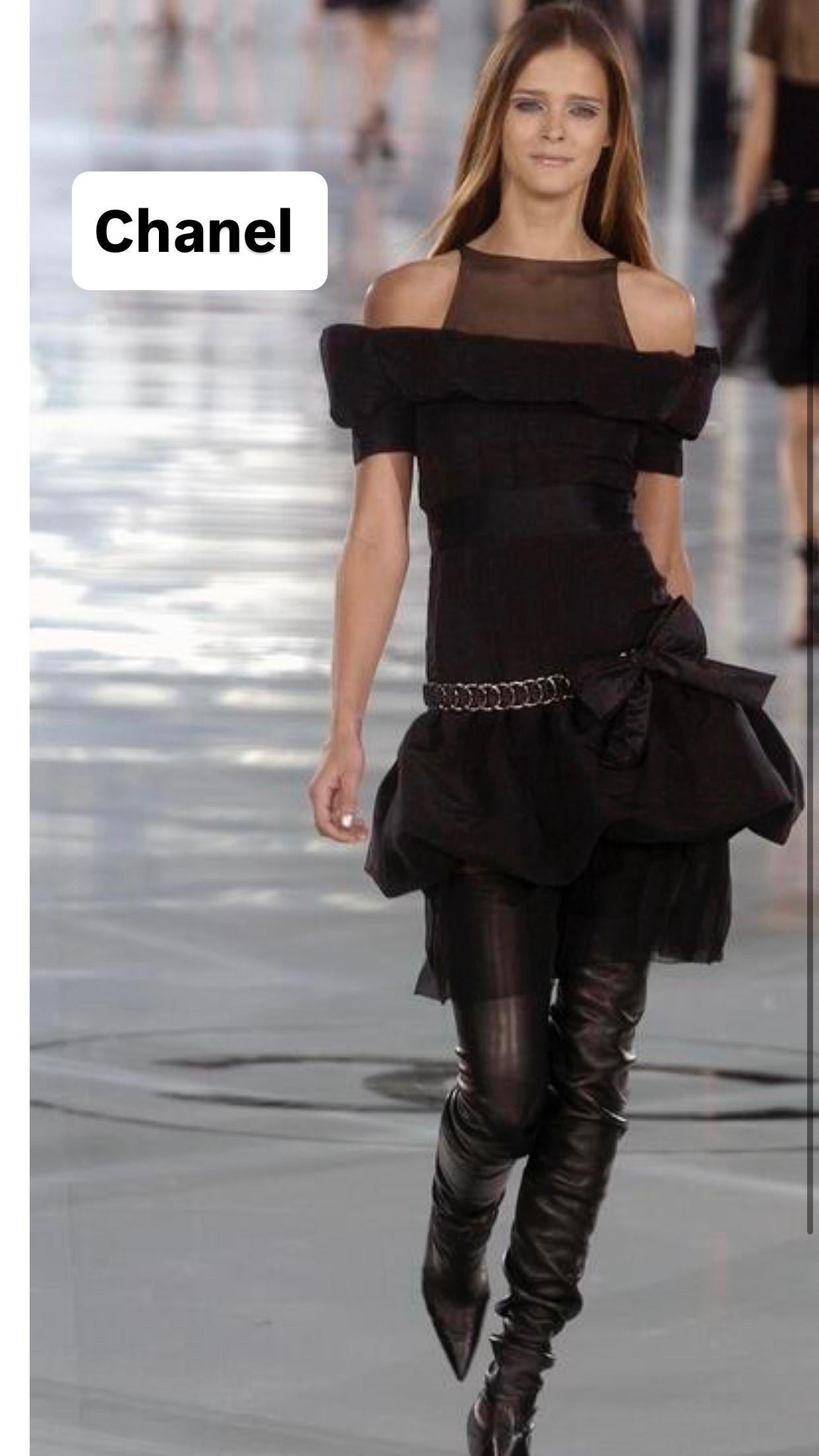 2000s CHANEL Black Silk Cocktail Dress For Sale 1
