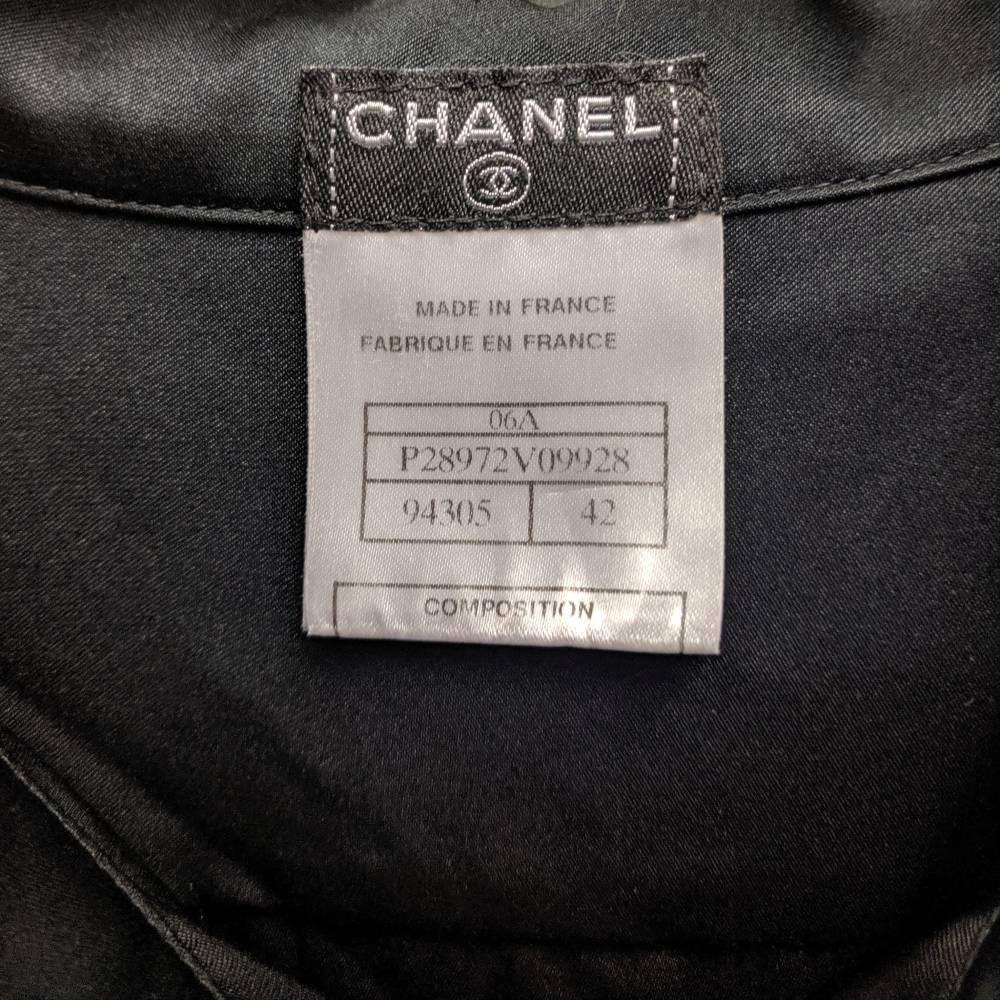 Women's 2000s Chanel black silk wide leg jumpsuit
