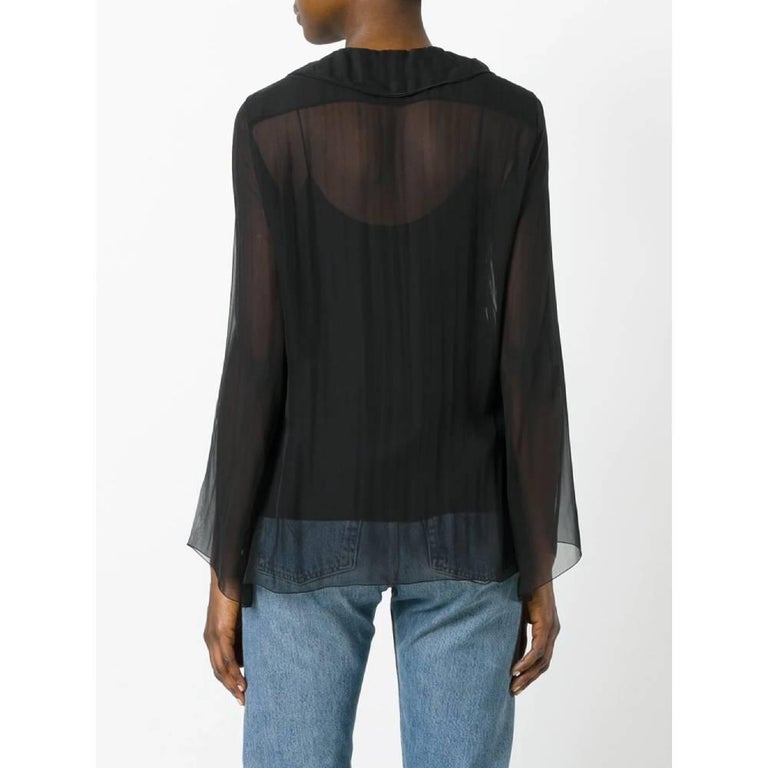 2000s Chanel Black Transparent Shirt In Excellent Condition For Sale In Lugo (RA), IT