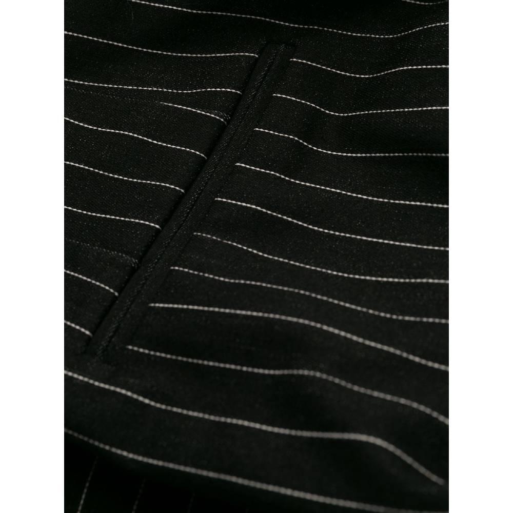 2000s Chanel Black Wide Pinstripes Trousers 1