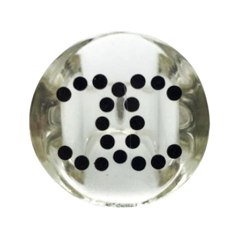 2000s Chanel CC Monochrome Resin Logo Ring For Sale