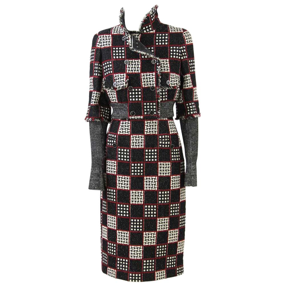 2000s Chanel Checked Skirt Suit