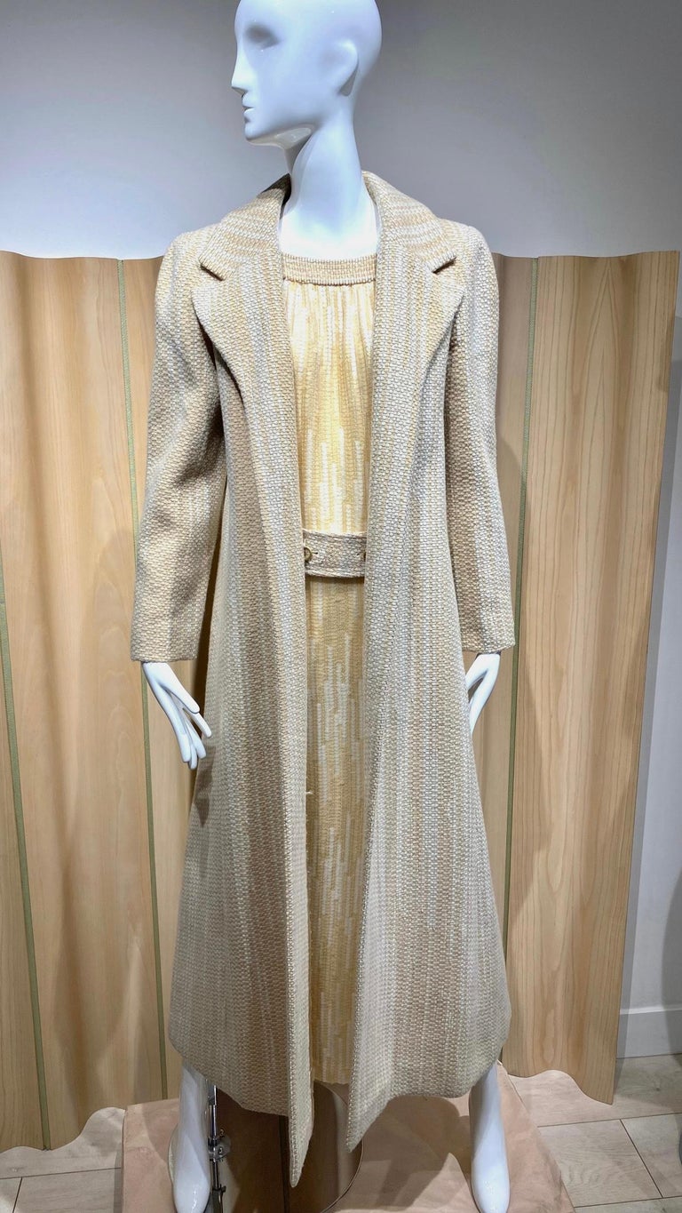 beige tweed dress set FLOREL Girls Tweed Jacket and Skirt Set in Beige