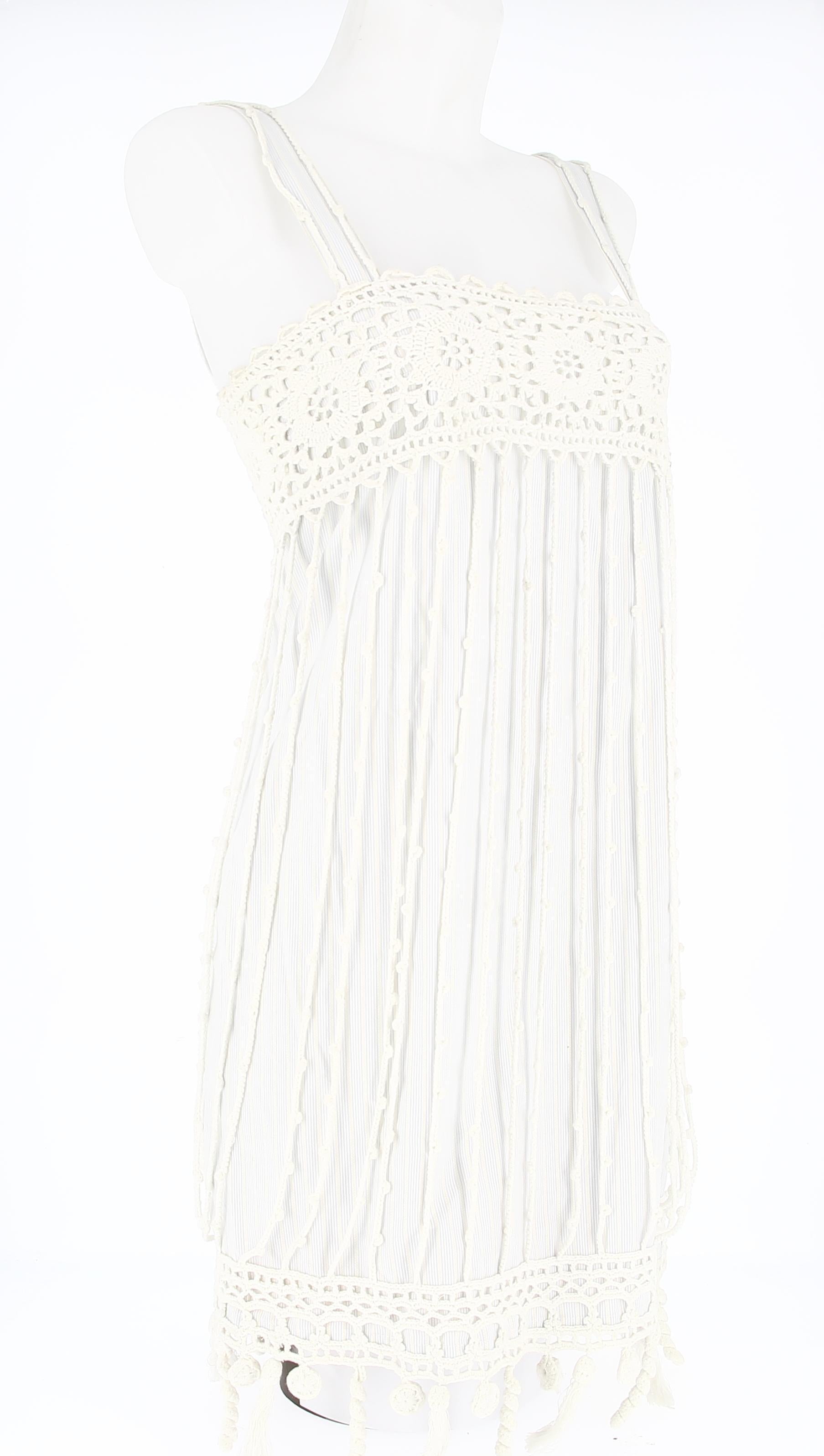 Gray 2000's Chanel Cruise White Knitted Dress