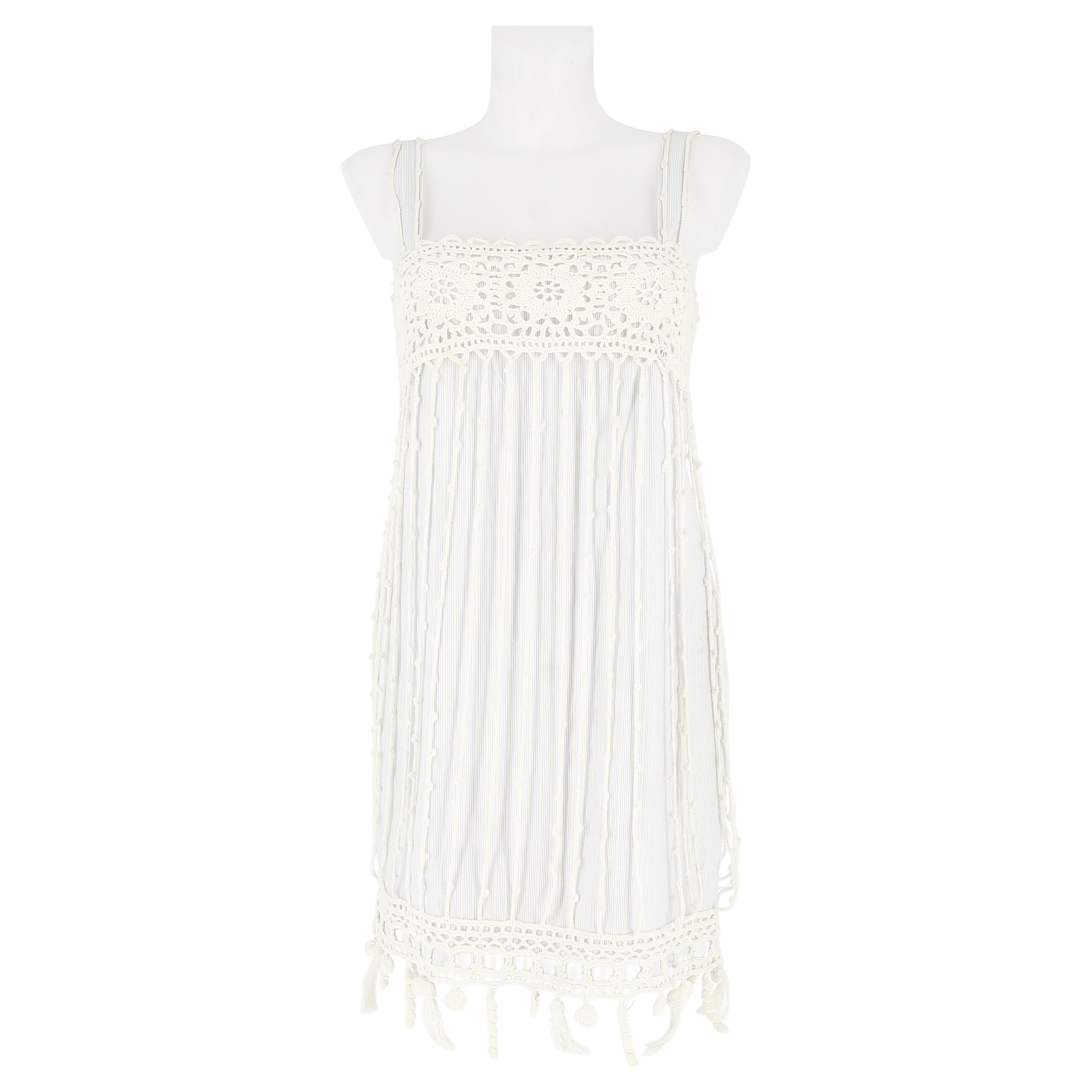2000's Chanel Cruise White Knitted Dress