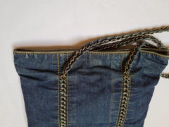 Borsa Chanel anni 2000 in denim angosciato CC Trapuntata piatta