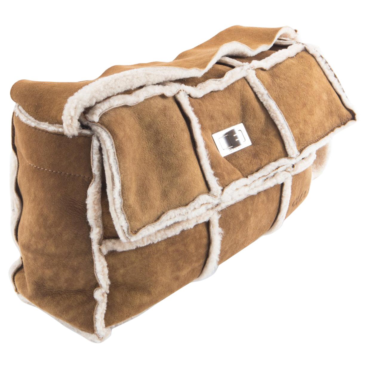 2000s Chanel Mademoiselle Camel Shearling Bag