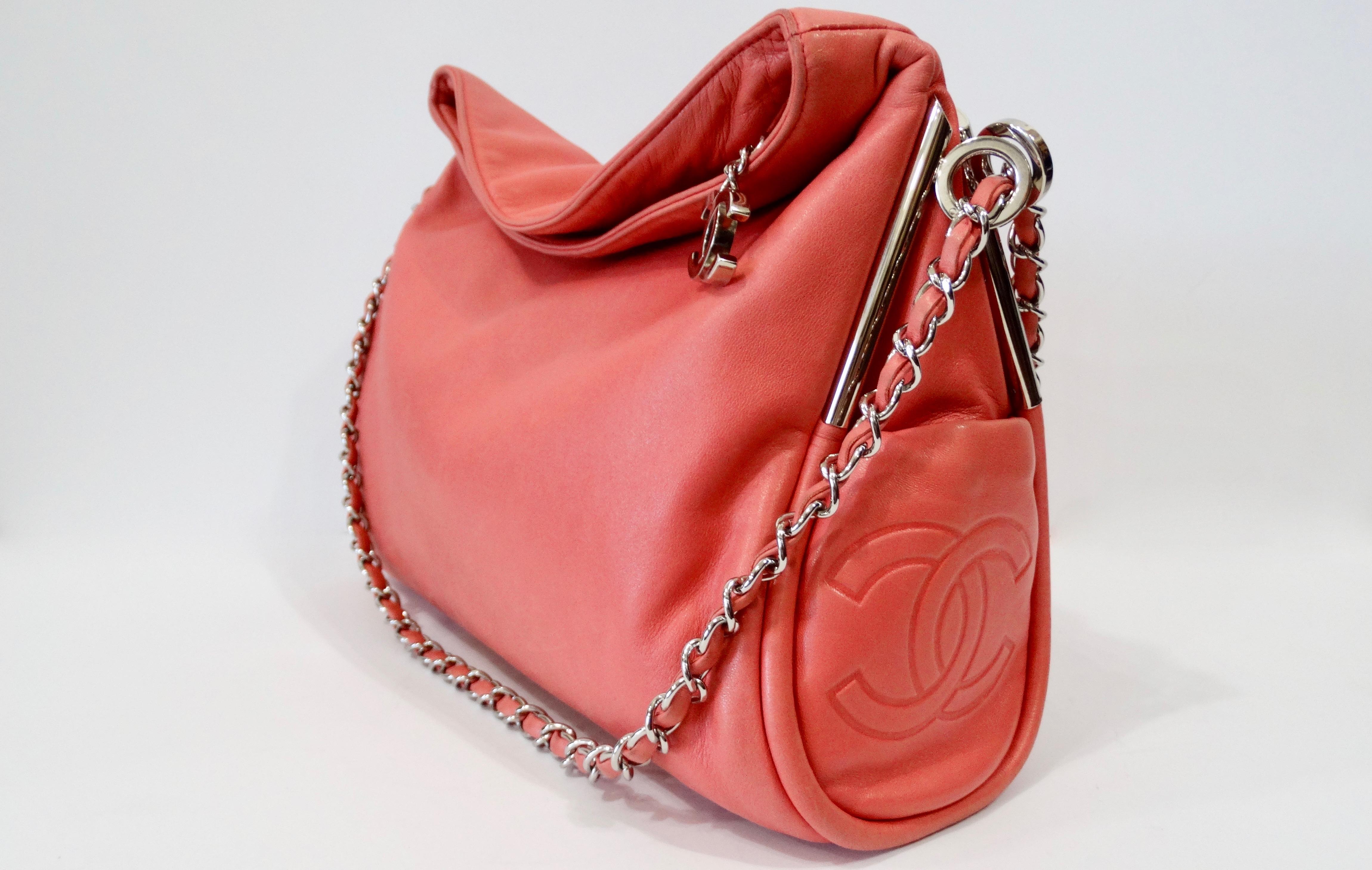 Chanel 2000s Pink Ultimate Soft Hobo Bag  4