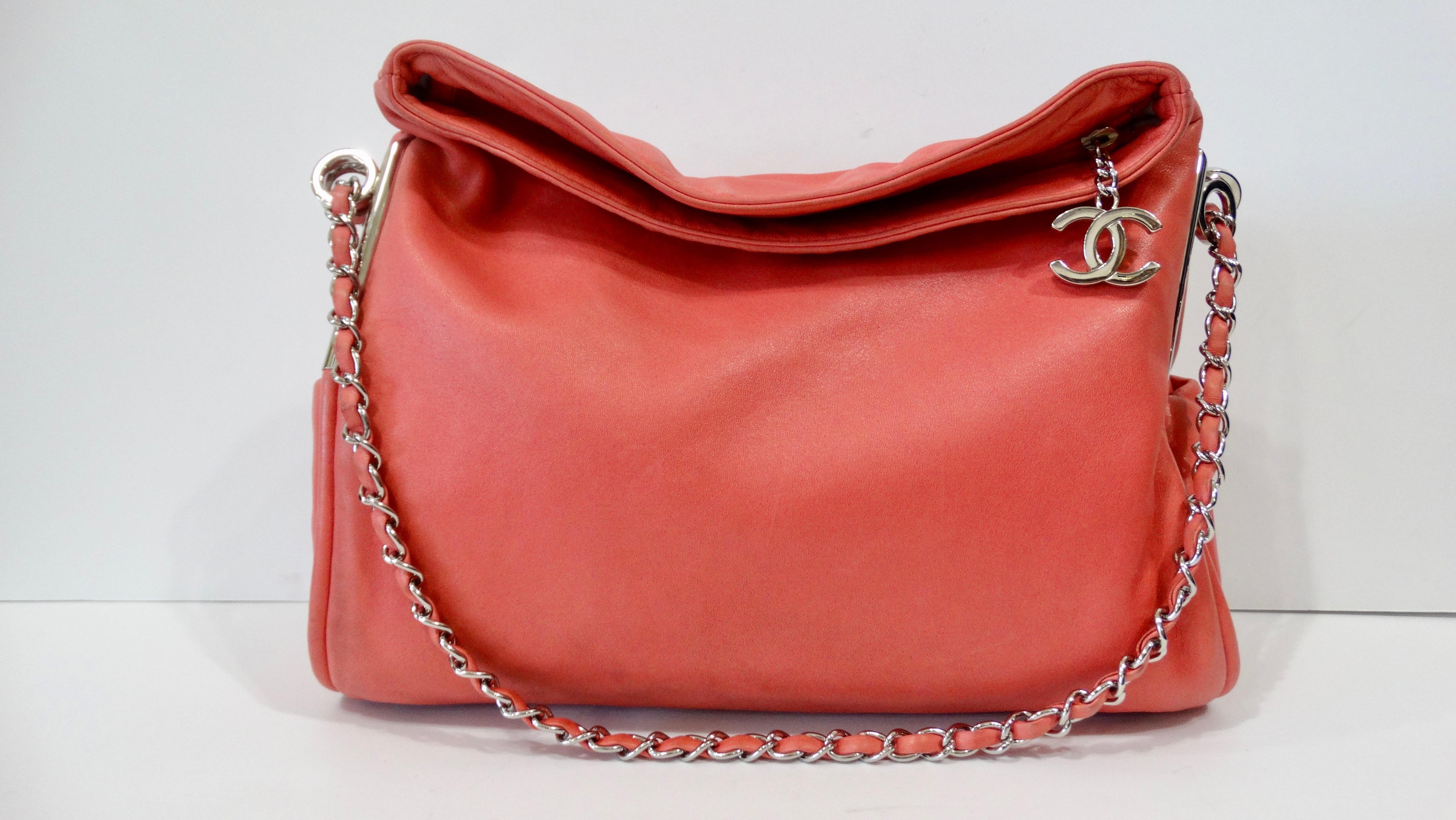 Chanel 2000s Pink Ultimate Soft Hobo Bag  10