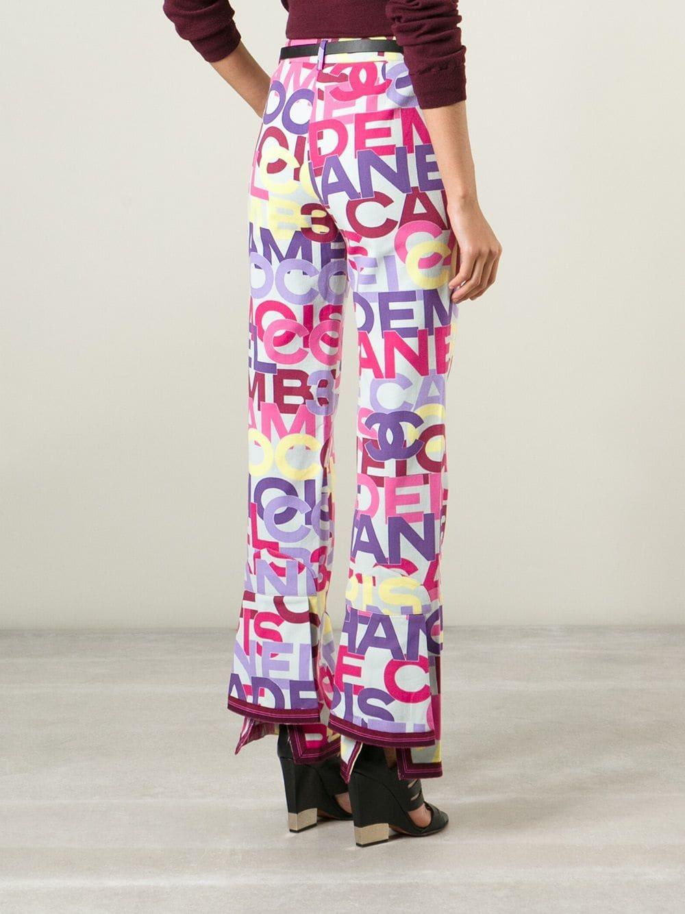 2000s Chanel Printed Trousers In Good Condition In Lugo (RA), IT