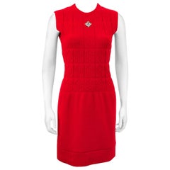 2000s Chanel Red Knit Sleevless Dress