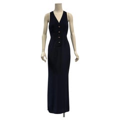 2000s Chanel silk scarf-neck maxi dress