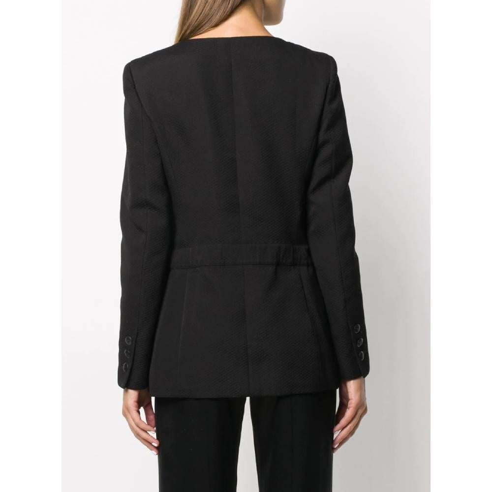 Black 2000s Chanel textured black cotton jacket