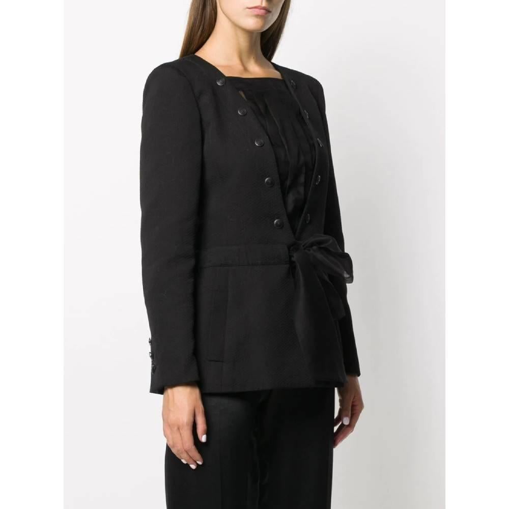 2000s Chanel textured black cotton jacket In Excellent Condition In Lugo (RA), IT