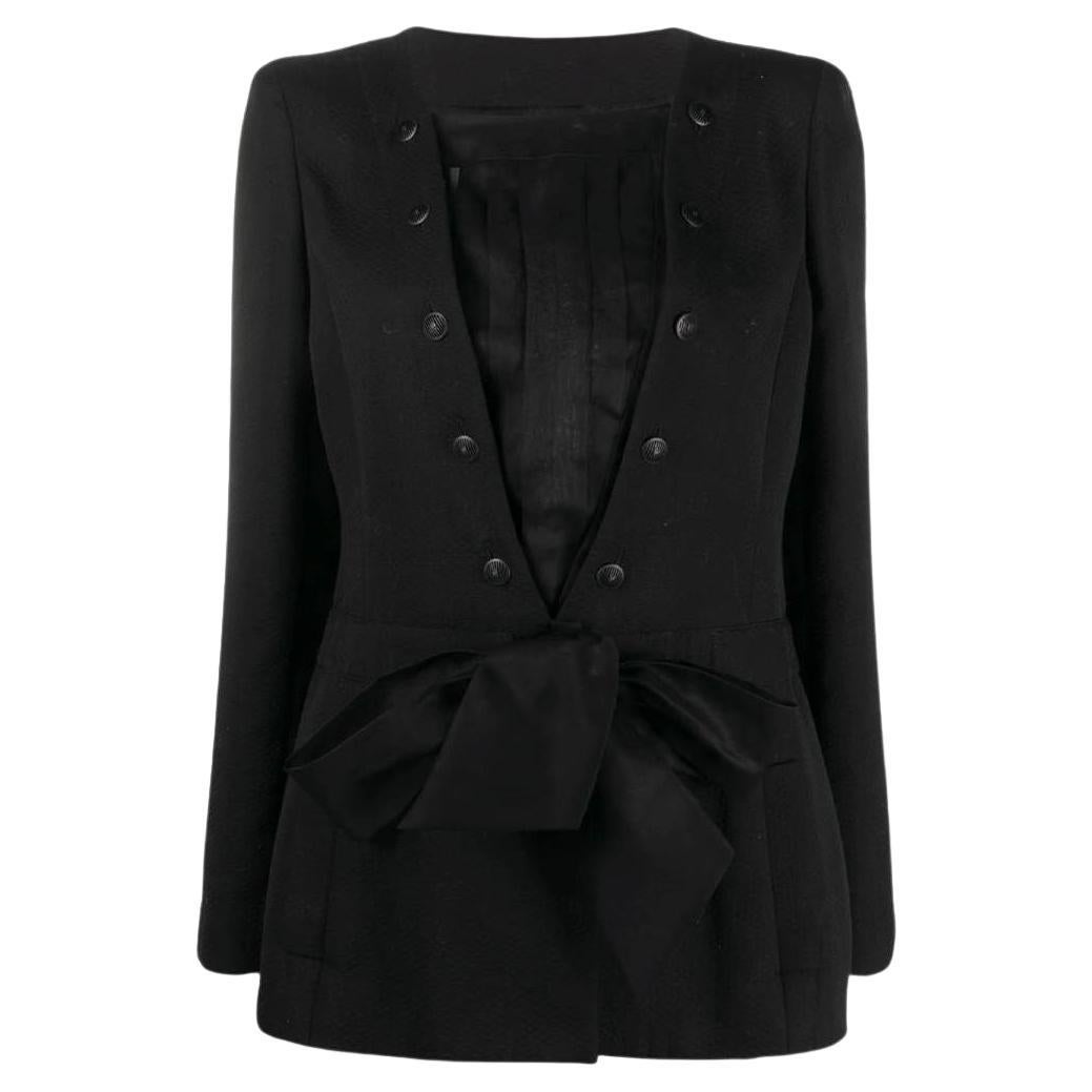 2000s Chanel textured black cotton jacket