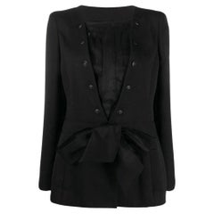 2000s Chanel textured black cotton jacket