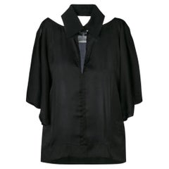 2000s Chanel Vintage black blouse with cut-out detail