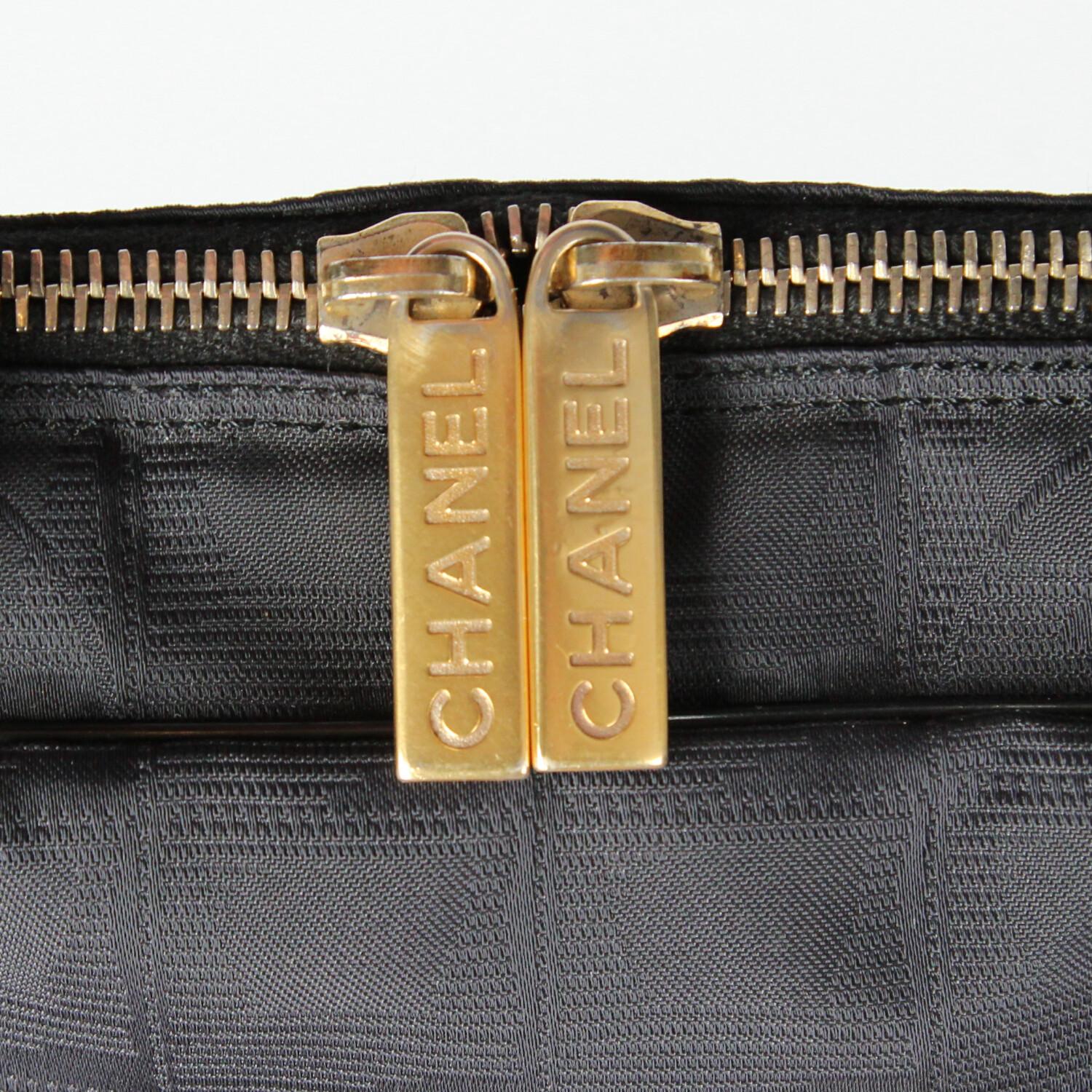 2000s Chanel Vintage Black logoed Briefcase For Sale 4