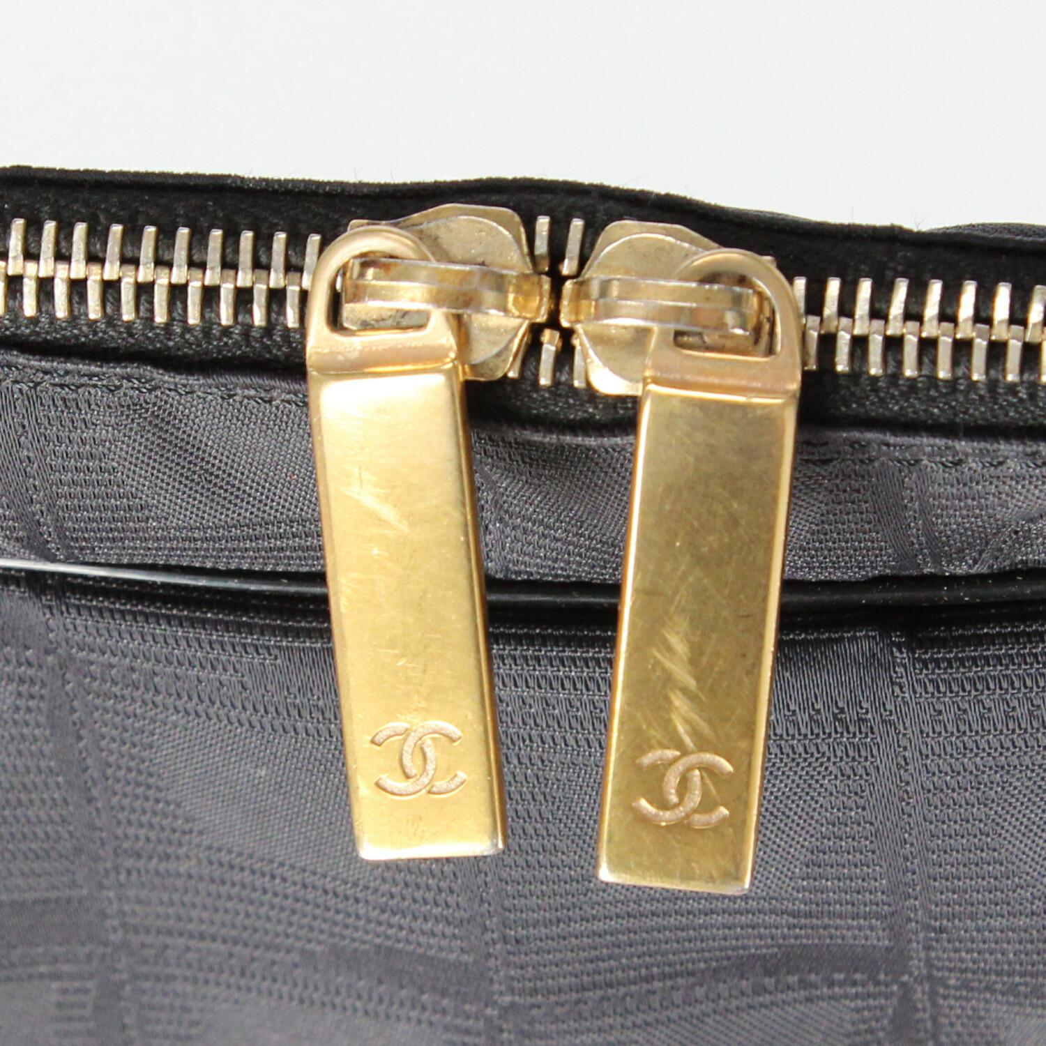 2000s Chanel Vintage Black logoed Briefcase For Sale 5