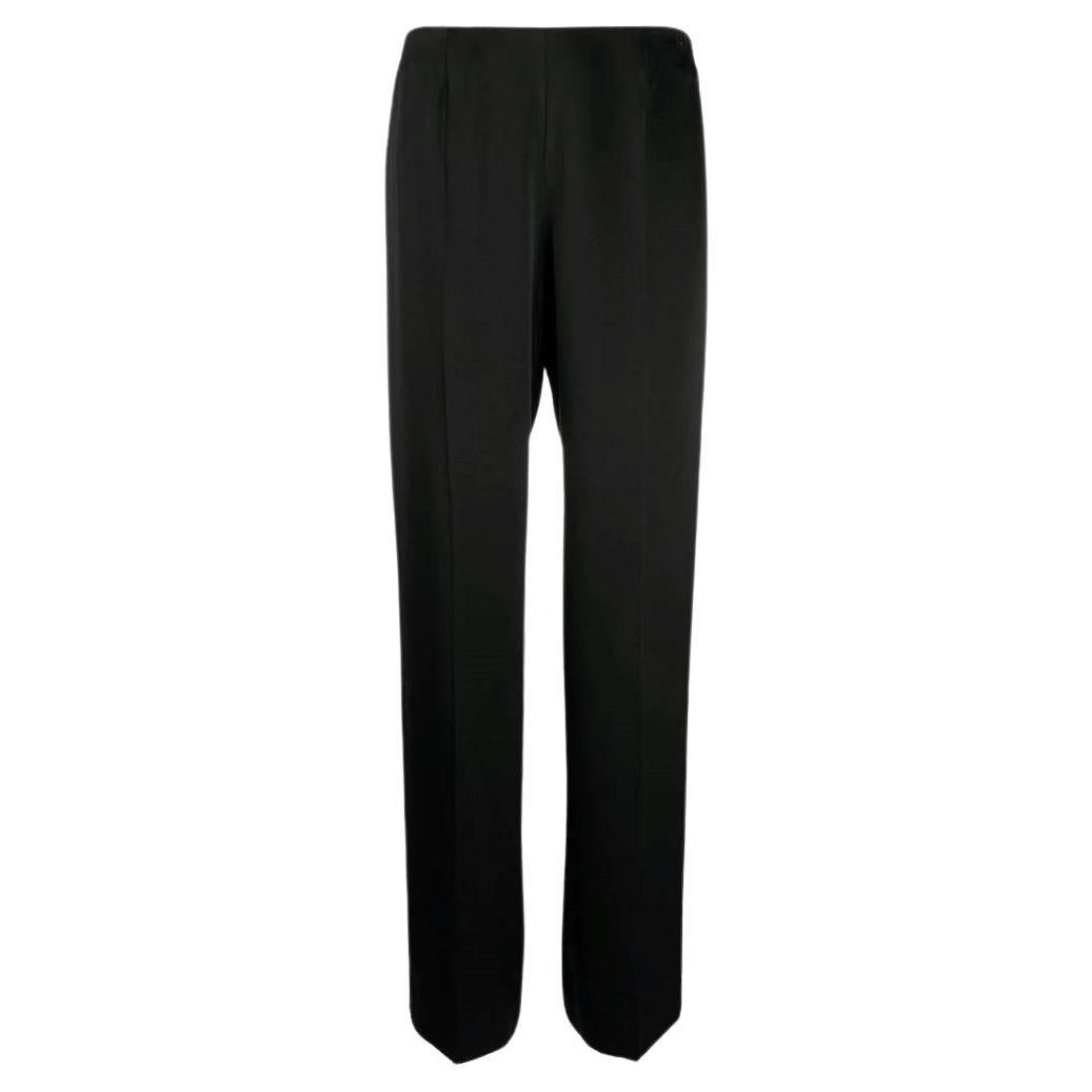 Chanel Black Silk Cropped Cuffed Wide Leg Pants at 1stDibs | black silk ...
