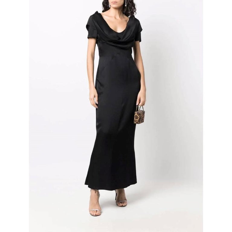 2000s Chanel Vintage long transparent black silk dress at 1stDibs