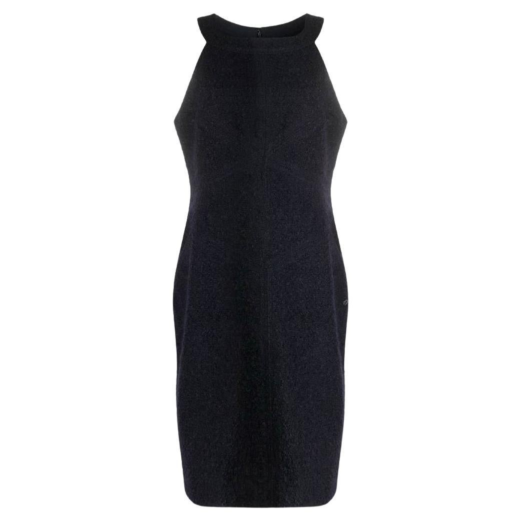 2000s Chanel Vintage blue wool a-line 2000s sleeveless dress For Sale