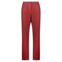 2000s Chanel Vintage brick red overdyed wool mid-rise upcycled trousers